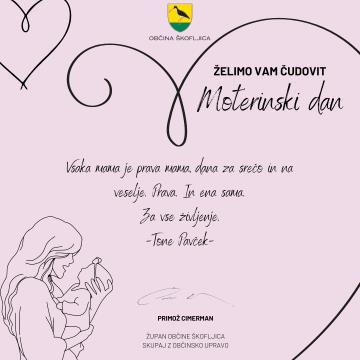 ŽUPANOVA ČESTITKA OB MATERINSKEM DNEVU 2024